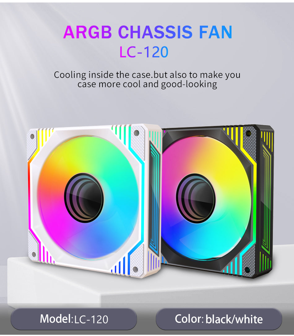 TrueNort Pc Case Fan 120mm RGB 6Pin 12V 3W Black, Single Fan | LC-30-02 TrueNort Pc Case Fan 120mm RGB 6Pin 12V 3W Black, Single Fan | LC-30-02